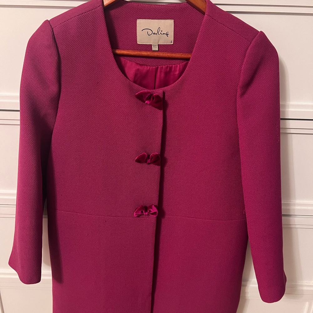 Darling Bow Blazer in Magenta/purple